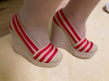 Бежово червени сладурски обувки, снимка 1