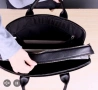 Мъжка луксозна чанта за лаптоп 15,6”/Офис куфарче от черна естествена кожа!, снимка 12