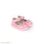 Бебешки анатомични обувки за прохождане за момиче в розово с коригираща велкро лепка и панделка