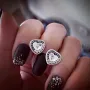 Дамски Сребърни Обеци с Кристали Сваровски/Swarovski, снимка 1