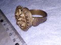17-18 Век ВЪЗРОЖДЕНСКИ БОЛЯРСКИ АВТЕНТИЧЕН ЕТНОГРАФСКИ РЯДЪК ПРЪСТЕН БРОНЗ / САЧАН МАЙСТОРСКИ 30737, снимка 2