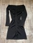 Нова елегантна ежедневна акрил  черна еластична фабрично плетиво плетка  рокля рипс , снимка 1 - Рокли - 43401169