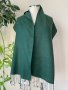 Тъмнозелен шал с ресни, снимка 1 - Шалове - 42985722