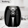Фритюрник AirFryer Rosberg Premium, 1600W, 3л., Горещ въздух, Таймер, до 200°C, Черен, снимка 1