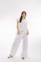 Дамски Ленен панталон Stella - Бял, снимка 1