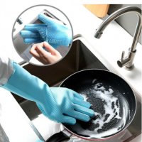 Магически силиконови ръкавици за миене на съдове Magic Brush, снимка 6 - Аксесоари за кухня - 33630396
