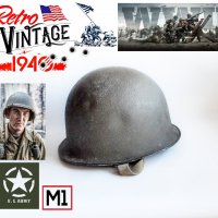 Военна каска от втората световна война US M-1 , снимка 5 - Колекции - 38105807