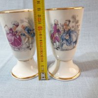 Старинни френски порцеланови чаши Decors de Paris - чаши 2 броя, снимка 5 - Чаши - 43683977