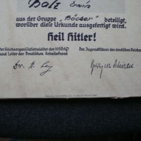 Грамота документ оригинални подписи Германия военен 1935 г., снимка 5 - Антикварни и старинни предмети - 43317116