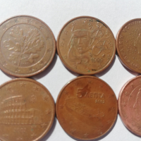 лот от 9 монети от 5 евро-цента 1999-, снимка 11 - Нумизматика и бонистика - 42125310