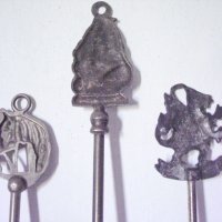 Стари бронзови вилици за камина - 3 бр., снимка 6 - Антикварни и старинни предмети - 27364222