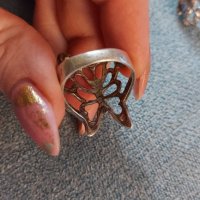 Сребърен пръстен 925 - пеперуда, снимка 4 - Пръстени - 40351911