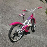 Детски велосипед  колело 18 цола лилав розова рамка Изпращам с куриер и опция преглед и тест , снимка 3 - Велосипеди - 36951552