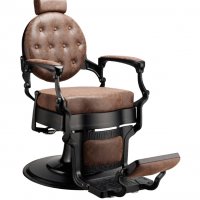 Бръснарски стол Mae - черен/кафяв, снимка 2 - Бръснарски столове - 37387475