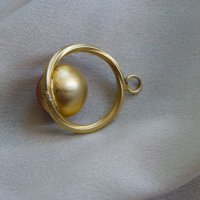Позлатен сребърен медальон с рубелит, снимка 4 - Колиета, медальони, синджири - 37517906