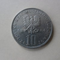 10 злоти 1984 г. монета Полша, снимка 2 - Нумизматика и бонистика - 40564605