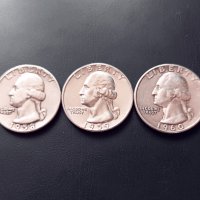 Quarter Dollar USA-1958-59-60 г.Сребро!, снимка 3 - Нумизматика и бонистика - 34368657