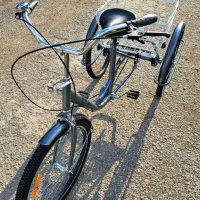 24 цола Нова Триколка със сваляема задна мобилна кошница с колела, снимка 2 - Велосипеди - 43193684