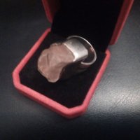 Уникати!!Огромен авторски  сребърен пръстен 26 грама с друза  розов кварц , снимка 8 - Пръстени - 32331739