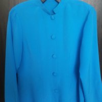 Елегантна копринена дамска риза / блуза в синьо М размер, снимка 1 - Ризи - 28488939