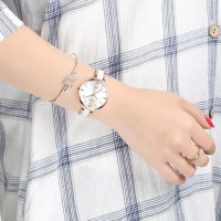 Дамски часовник Lige Ceramic Watch, Бял/Златист, снимка 7 - Дамски - 44042243