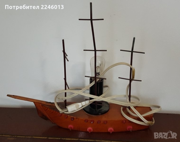 Дървено корабче -лампа, снимка 1