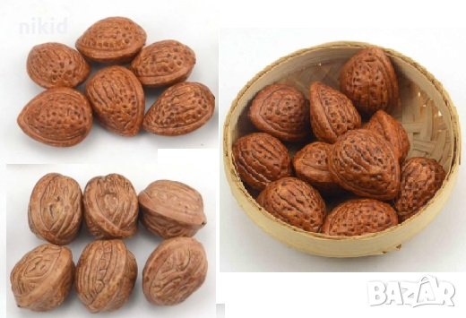 10 бр изкуствени декоративни ядки орех бадем орехи бадеми, снимка 1