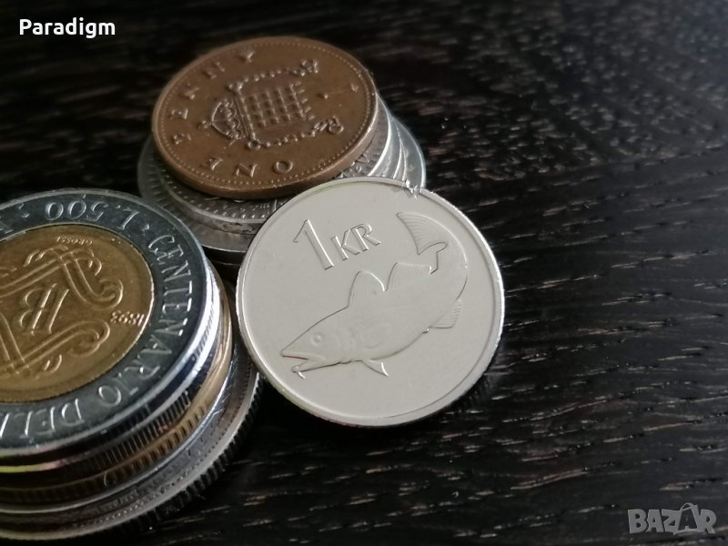 Mонета - Исландия - 1 крона | 2011г., снимка 1