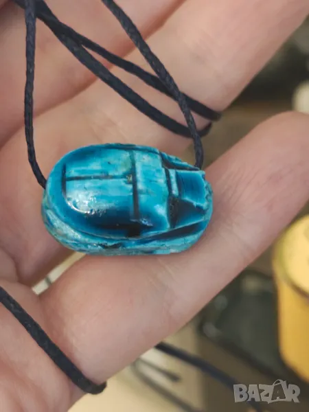 Колие ръчна изработка тюркоаз скарабей  разпродажба , снимка 1