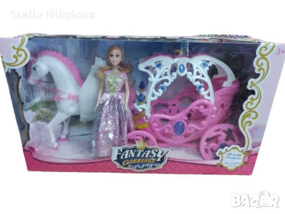 Каляска с принцеса и конче с крила, снимка 1