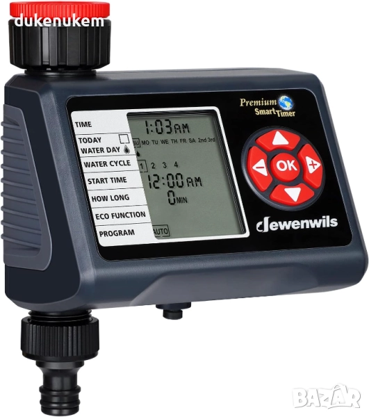 Автоматичен таймер за напояване, 4 поливки на ден, Rain Delay, Eco режим, ръчен старт, 1 вход, снимка 1