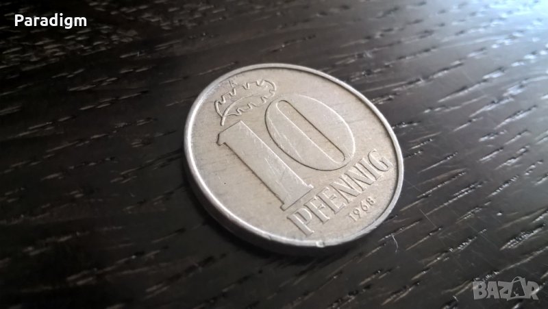 Монета - Германия - 10 пфенига | 1968г.; серия А, снимка 1