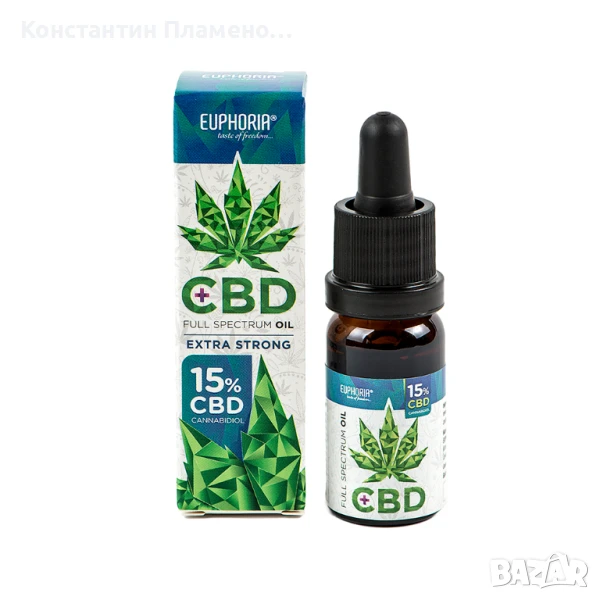 Етерично масло Euphoria CBD масло 15%, 10ml, 1500 mg, снимка 1