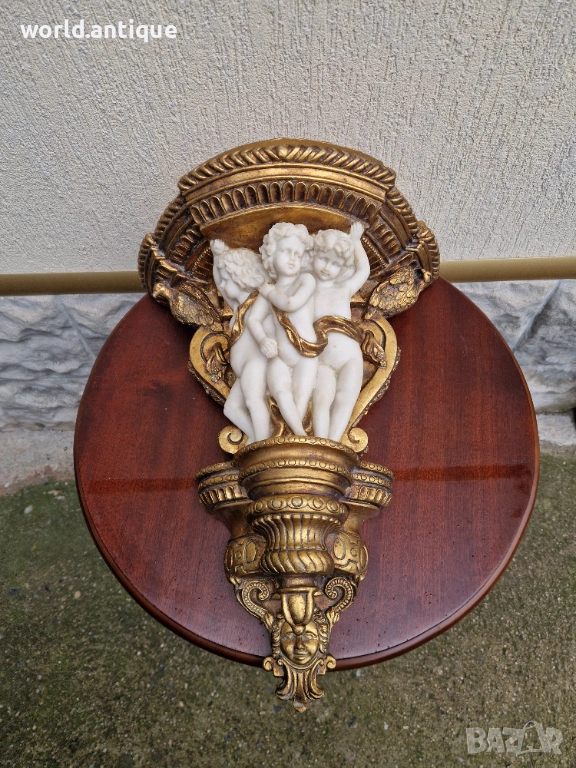 Уникална стара антикварна конзола за стена , снимка 1