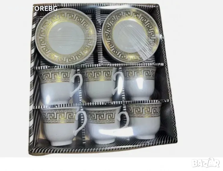 Порцеланов комплект за чай от 12 части, чаша и чинийки, снимка 1