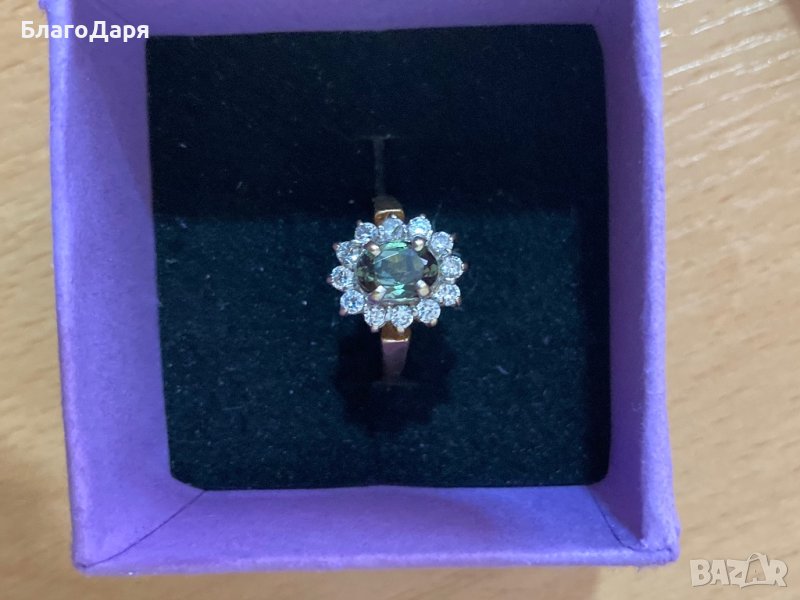 Златен пръстен Valentin с берил, снимка 1