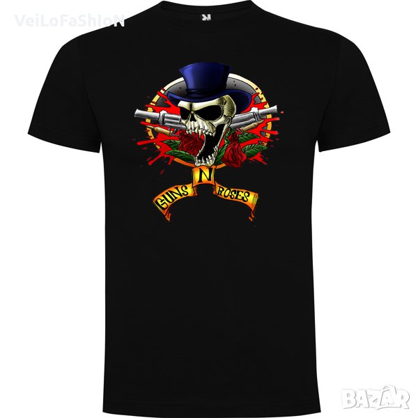Нова мъжка тениска на музикалната група GUNS N'ROSES, Череп, снимка 1