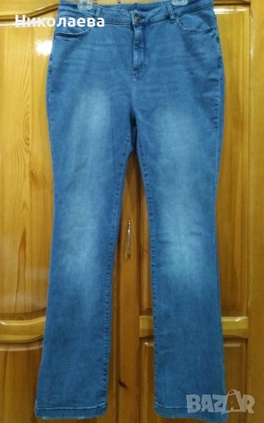 Дънки от светъл деним-Yessica,с леко уширени крачоли,XL, снимка 1
