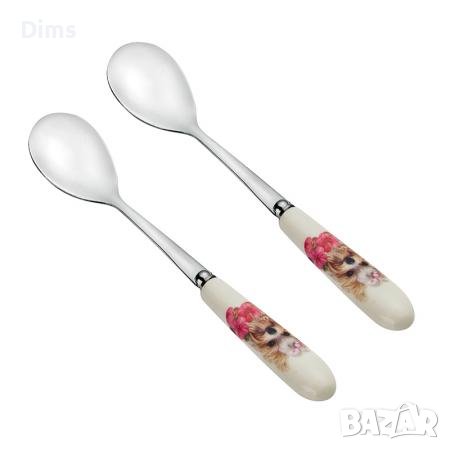 Коте и куче к-кт 2бр. лъжички, снимка 1