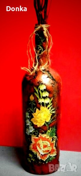 Рисувани шишета-вази, затваряеми бутилки, уникатни чаши, чинии, фруктиери, кашпи, снимка 1