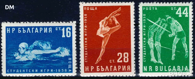 България 1958 - спорт MNH, снимка 1