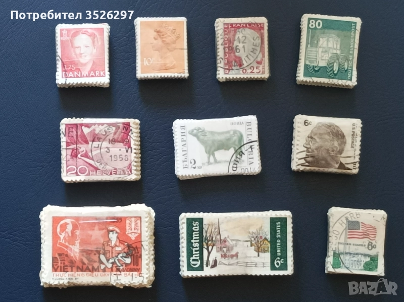 Лот от 500 пощенски марки за 10лв и лот от 1000 марки за 18 лв., снимка 1