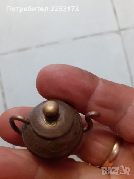 Месингова миниатюра от Дания с печат, снимка 1