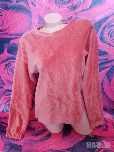 Керемидено оранжева рипсена блуза С/М, снимка 1