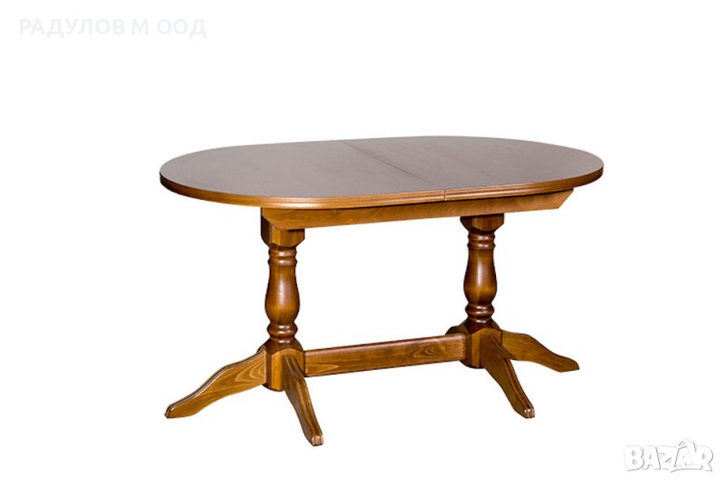 Налична! Трапезна маса Денвър 90/140+40 см, цвят тъмен кестен, снимка 1