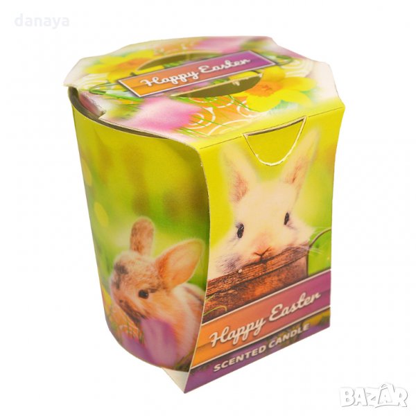 2107 Ароматна свещ в чаша Happy Easter, снимка 1