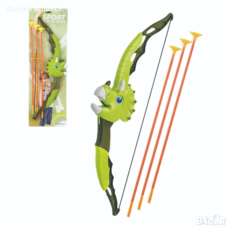 Комплект лък и стрела с динозавър 60 см, снимка 1