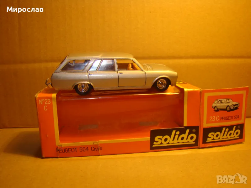 1:43 SOLIDO PEUGEOT 504 МОДЕЛ КОЛИЧКА ИГРАЧКА, снимка 1