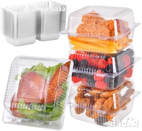 Нови 40 броя Прозрачни Кутии 5,5-инчови за Торти Салати Десерти , снимка 1