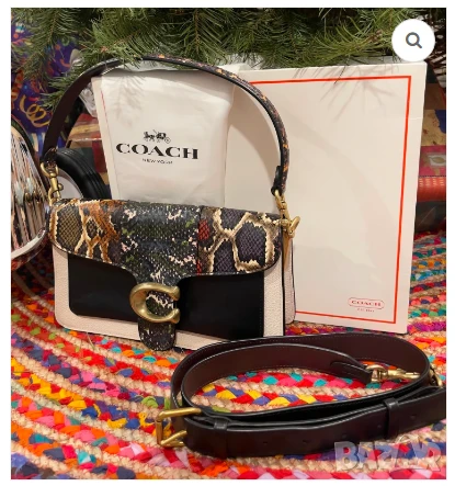 Чанта за рамо COACH Restored Tabby 26 с детайл от змийска кожа, снимка 1